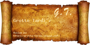 Grotte Taráz névjegykártya